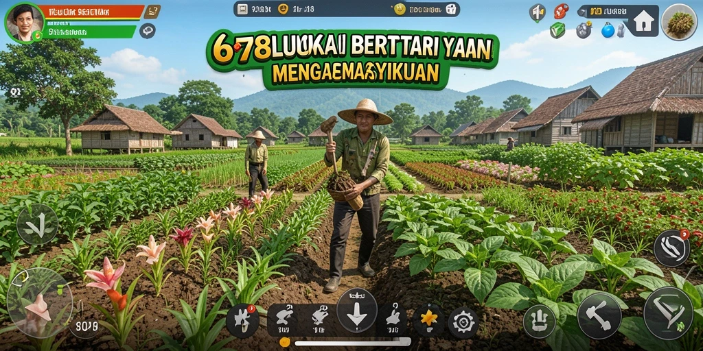 Screenshot gameplay 678LUCK menampilkan ladang subur dan aktivitas bertani.