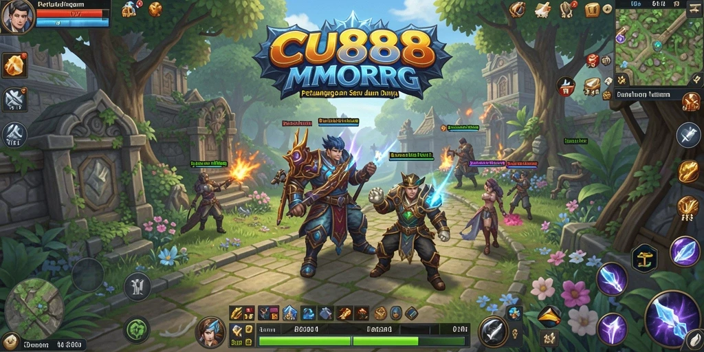Tampilan gameplay menakjubkan dari CU888 dalam dunia MMORPG.