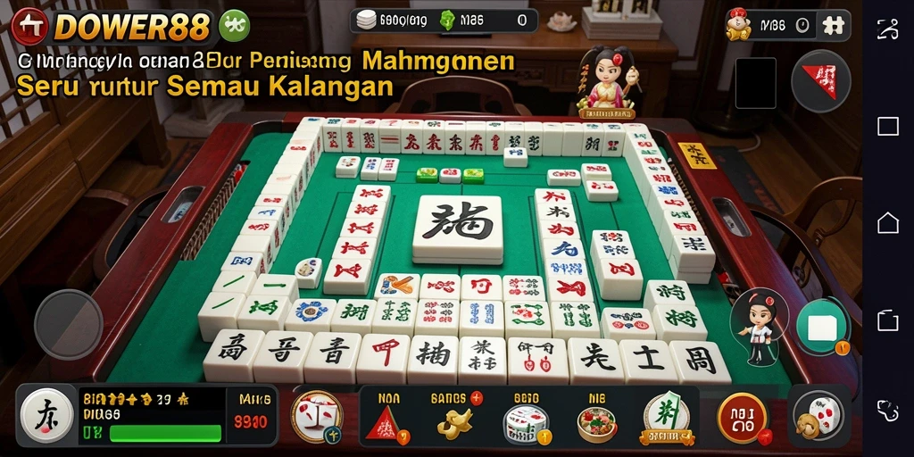 Screenshot DOWER88 menampilkan aksi seru permainan Mahjong yang menarik.