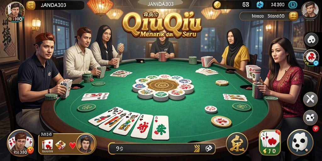 Tampilan gameplay QiuQiu yang menarik dan kompetitif.