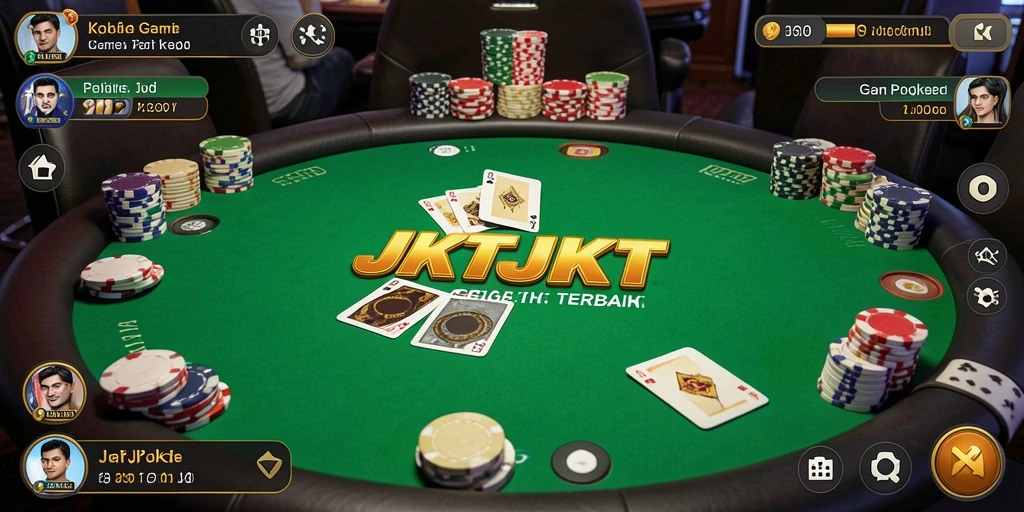 Tampilan gameplay menarik dari JKTJKT saat bermain Poker.