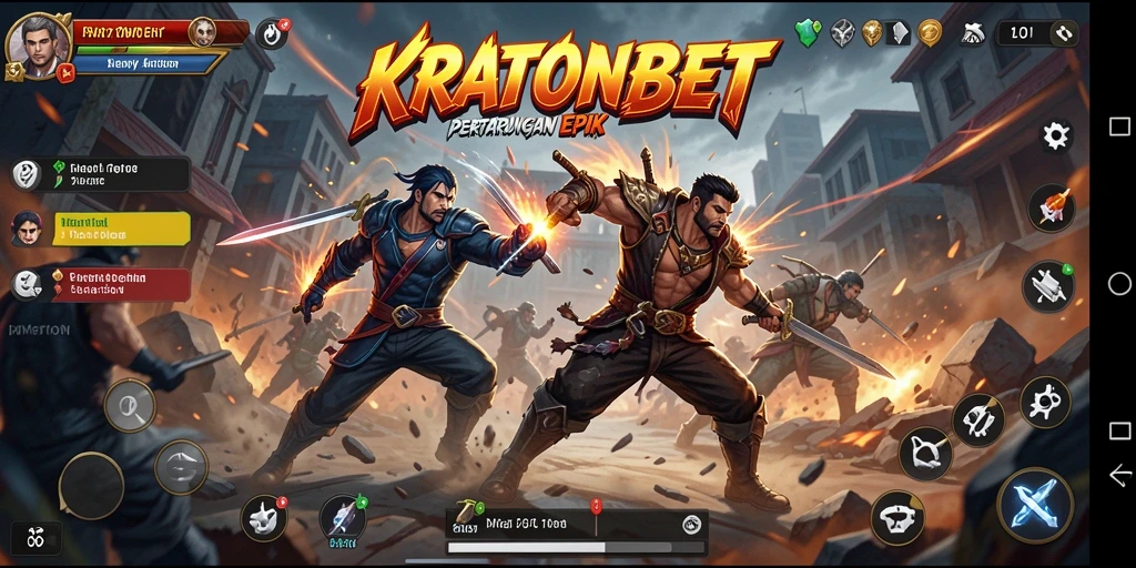 Tangkapan layar gameplay <strong>KRATONBET</strong> menampilkan aksi seru dan pertarungan mendebarkan.