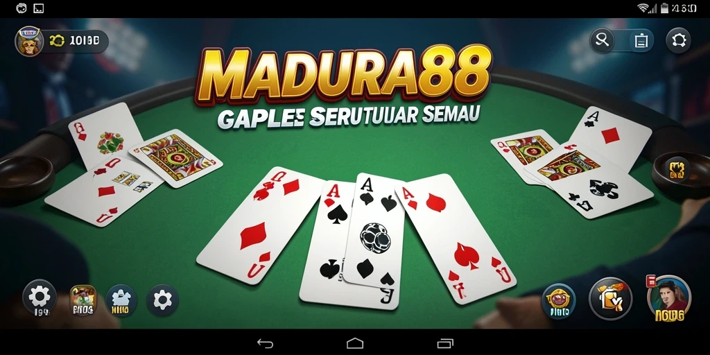 Tampilan seru dari permainan Gaple di MADURA88.