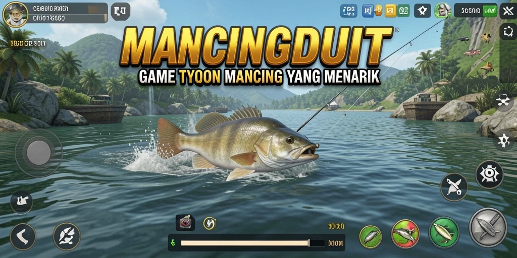 Screenshot gameplay MANCINGDUIT menampilkan pemancing yang strategis.