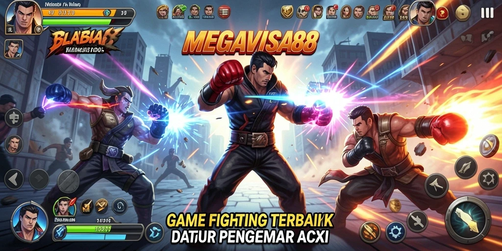 Tampak seru pertarungan dalam game MEGAVISA88 dengan karakter unik.