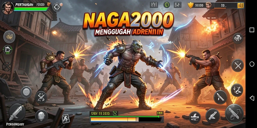 Tampilan gameplay NAGA2000 yang menegangkan dan penuh aksi.