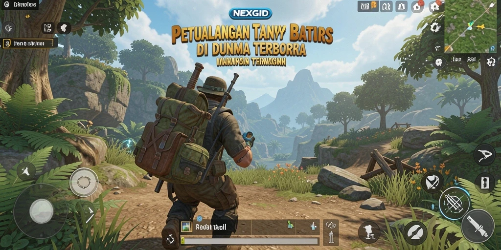 Tampilan gameplay NEXGID di dunia terbuka yang memukau.