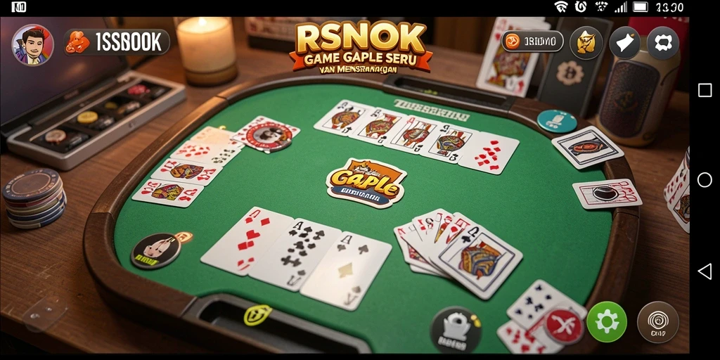 Tampilan gameplay seru RSNOK yang menampilkan permainan Gaple.