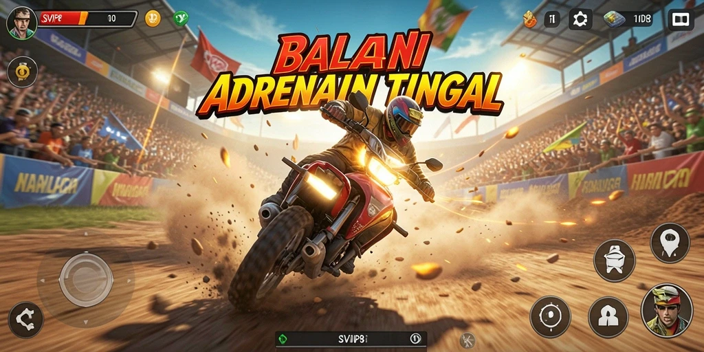 Tampilan gameplay SVIP8 yang seru dalam balapan yang kompetitif.